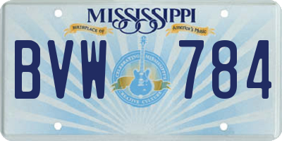 MS license plate BVW784