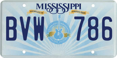 MS license plate BVW786