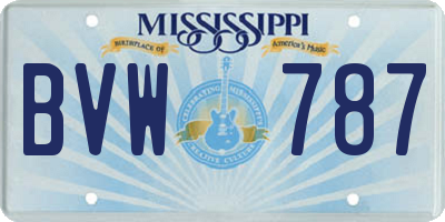MS license plate BVW787