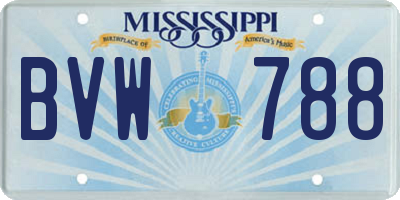 MS license plate BVW788