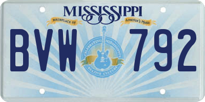 MS license plate BVW792