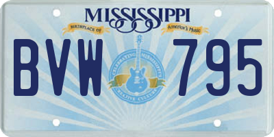 MS license plate BVW795