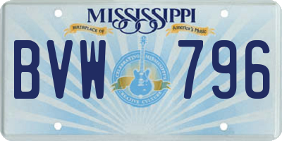 MS license plate BVW796