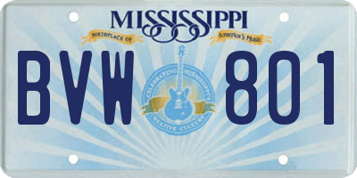 MS license plate BVW801