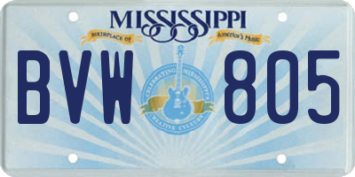 MS license plate BVW805