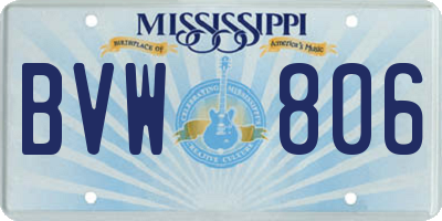 MS license plate BVW806