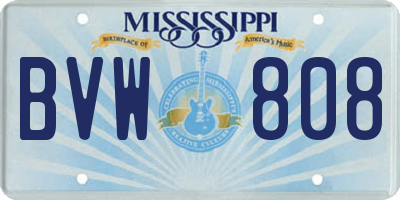 MS license plate BVW808