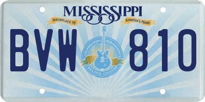 MS license plate BVW810