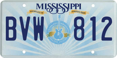 MS license plate BVW812