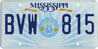 MS license plate BVW815