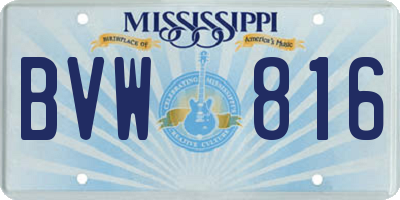 MS license plate BVW816