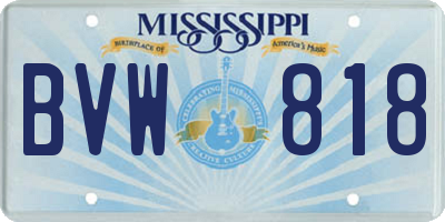 MS license plate BVW818