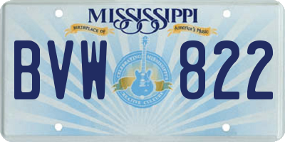 MS license plate BVW822