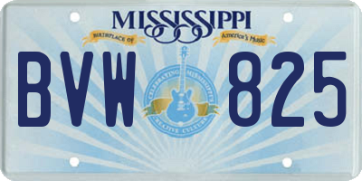 MS license plate BVW825