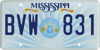 MS license plate BVW831