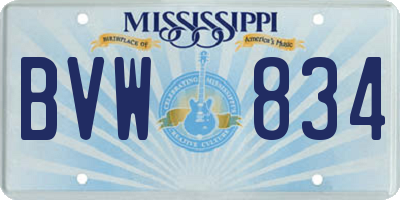 MS license plate BVW834