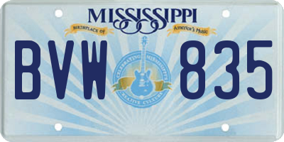 MS license plate BVW835
