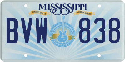MS license plate BVW838