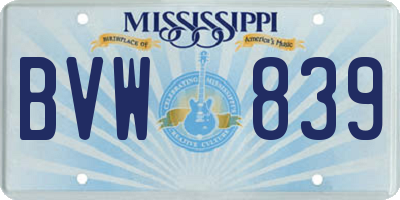 MS license plate BVW839