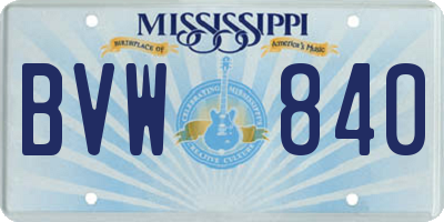 MS license plate BVW840