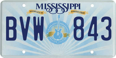MS license plate BVW843