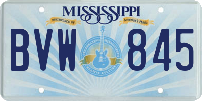 MS license plate BVW845