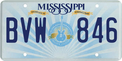 MS license plate BVW846