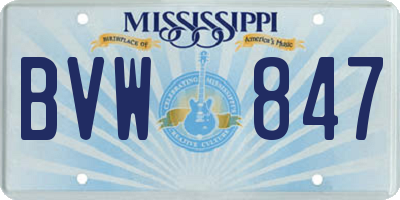 MS license plate BVW847