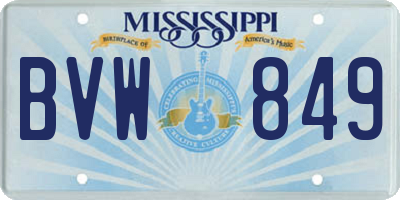 MS license plate BVW849