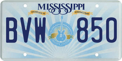 MS license plate BVW850