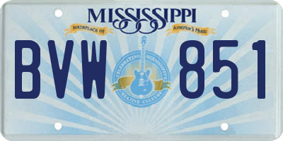 MS license plate BVW851