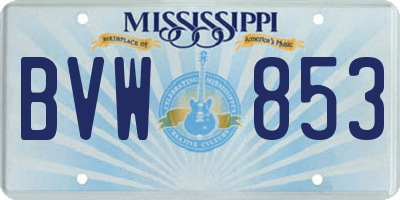MS license plate BVW853