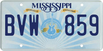 MS license plate BVW859