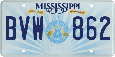 MS license plate BVW862