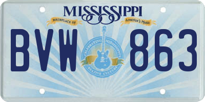 MS license plate BVW863