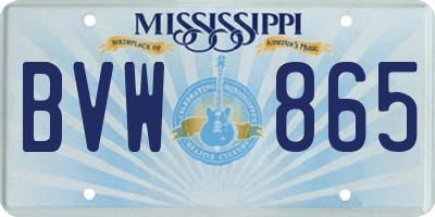 MS license plate BVW865
