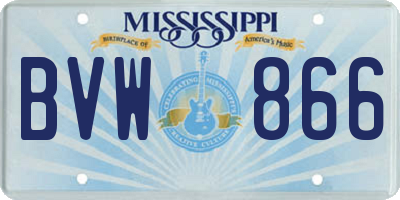 MS license plate BVW866