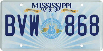 MS license plate BVW868