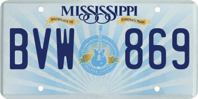 MS license plate BVW869