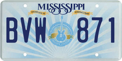 MS license plate BVW871