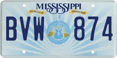 MS license plate BVW874