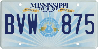 MS license plate BVW875
