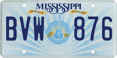 MS license plate BVW876