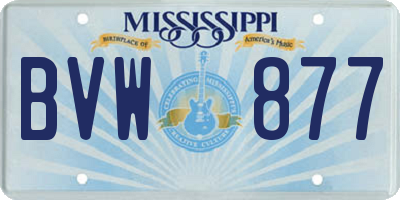 MS license plate BVW877