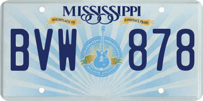 MS license plate BVW878