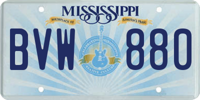 MS license plate BVW880