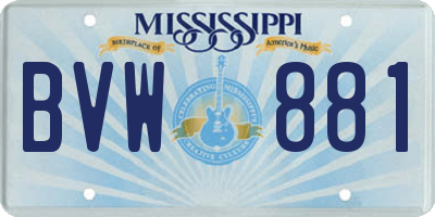 MS license plate BVW881