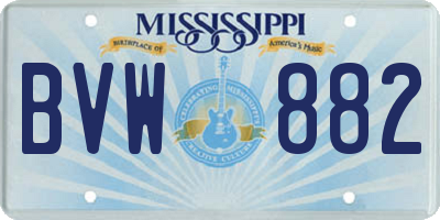 MS license plate BVW882