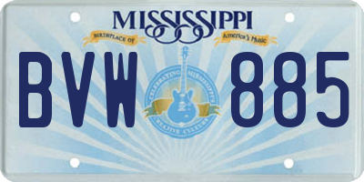 MS license plate BVW885