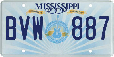 MS license plate BVW887
